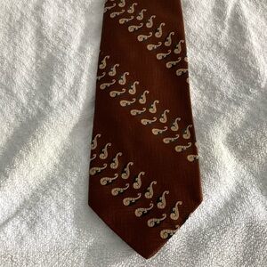 Towncraft Silk Brown and Cream Paisley Tie